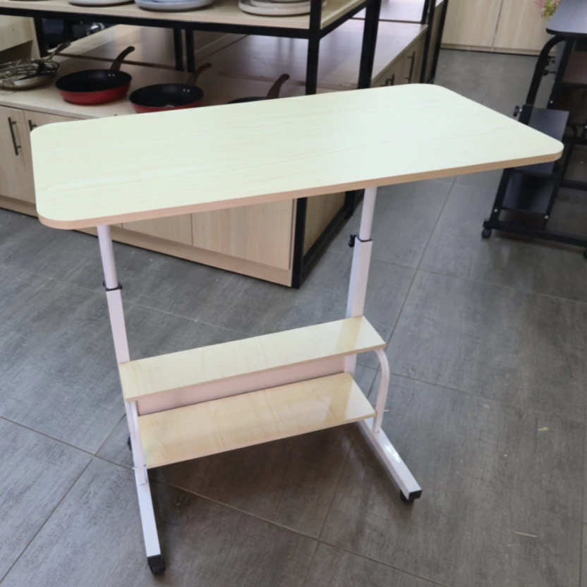 Adjustable Height Study Laptop Table with Wheels Mobile Desk Home & Garden Desks