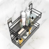 Bathroom Shelf - Large Black Mesh Wall Rack with Self-Adhesive Mount Home & Garden Wall-Mounted Caddies