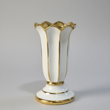 Gold Luxury Ceramic Vase White with Gold Trim Tulip Design 20.5x10.5x10.5cm Home & Garden Vases