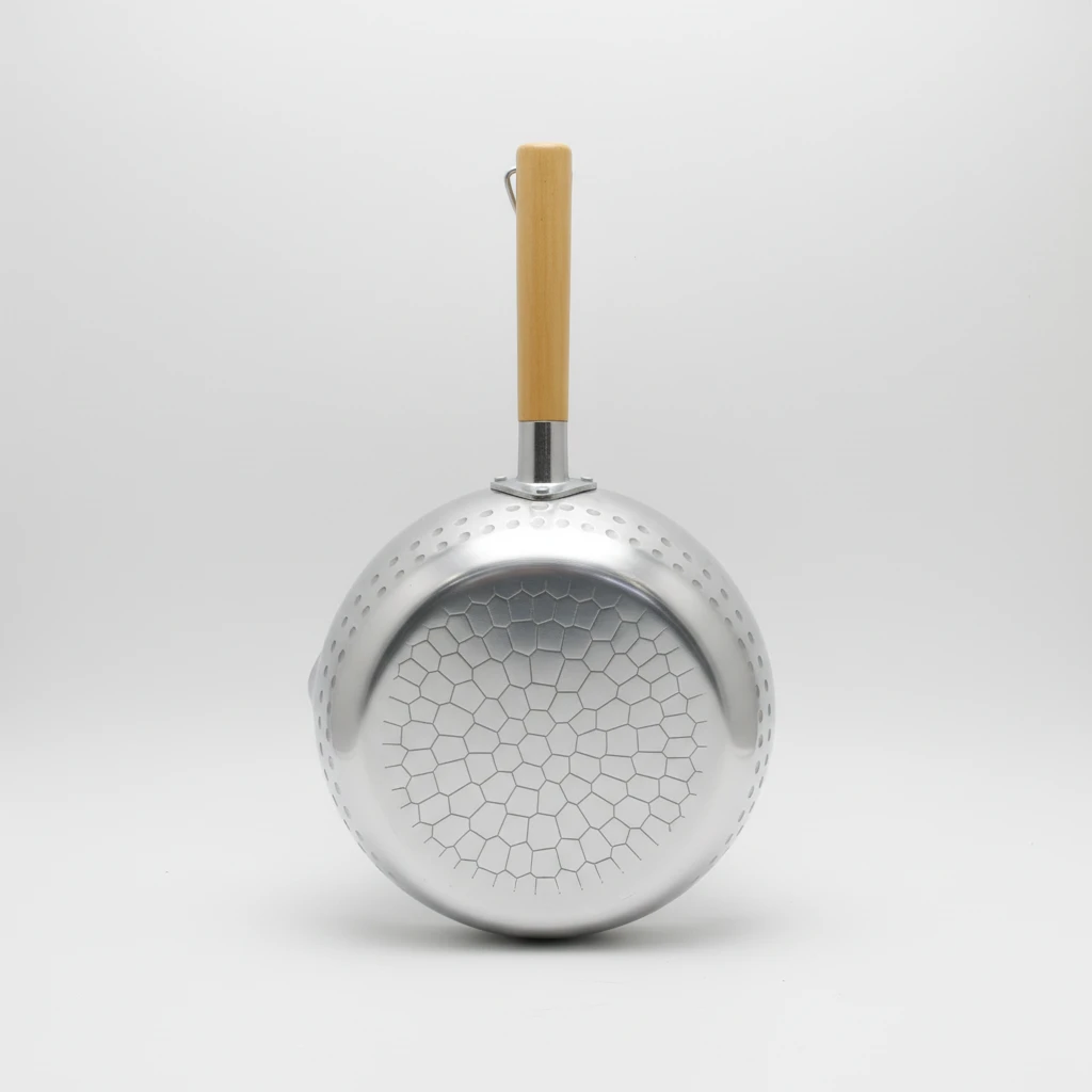 22cm 3L Hammered Aluminium Milk Snow Sufuria Pan Wooden Handle Pour Spout Honeycomb Texture Cookware Kitchen & Dining Stock Pots