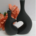 Flower Vase - 2-in-1 Decorative Heart-Shaped Black Home Decor Vases