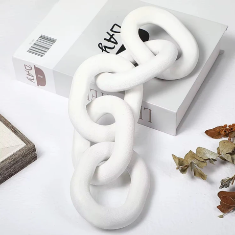 Decorative Chain Sculpture - Modern Interlocking Link Design Home & Garden Sculptures & Statues
