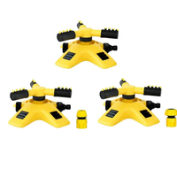 360° Rotating 3-Arm Garden Sprinkler Inlet Outlet Hose Connector Yellow Home & Garden Sprinklers