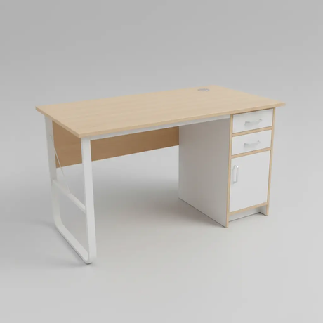 Office Desk with Drawers, Cabinet & X-Brace Frame Office Desk Desks