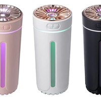 300ml Wireless Rechargeable Car Humidifier Aromatherapy Diffuser Colourful LED Night Light USB Ultrasonic Pink White Black Home & Garden Humidifiers