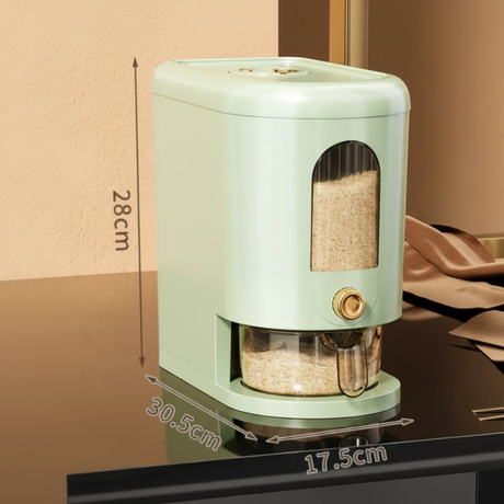 5L Large Rice Storage Box Sealed Dispenser 17.5x30.5x28cm Anti-Mosquito Anti-Moisture Mint Green Kitchen & Dining Food Storage Containers