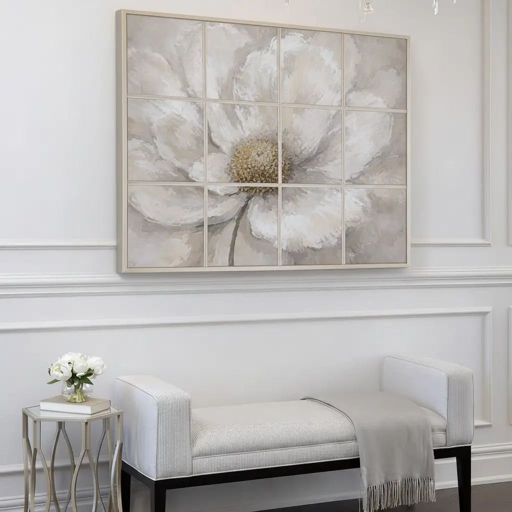 Floral Textured Multi-Panel Wall Art Wall art Wall Art