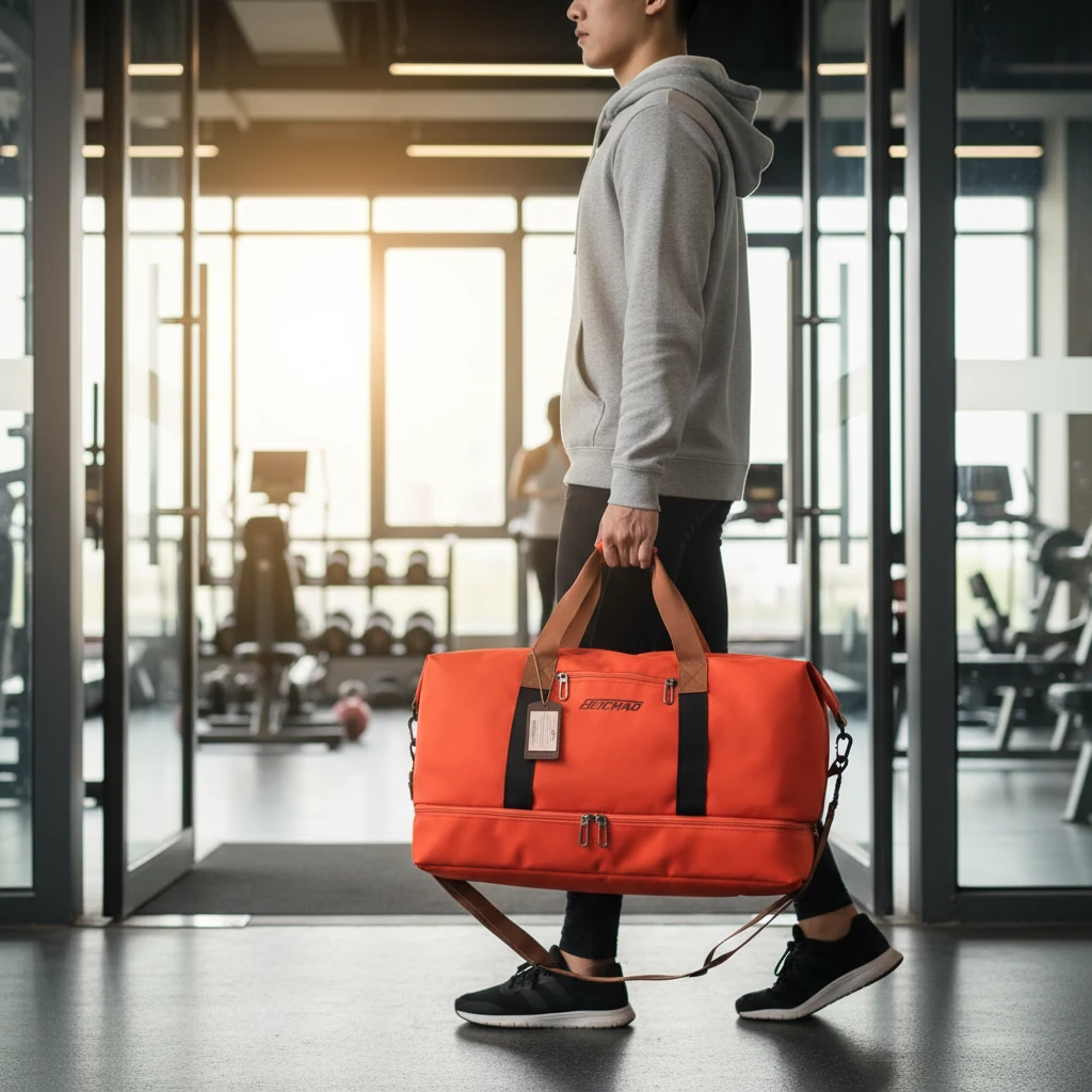 BEICHAO Large Oxford Duffle Travel Gym Bag 46x25x28cm Bottom Shoe Compartment Waterproof Unisex Army Green Orange Beige Bags & Accessories Gym Duffel Bags