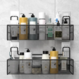 Bathroom Shelf - Large Black Mesh Wall Rack with Self-Adhesive Mount Home & Garden Wall-Mounted Caddies