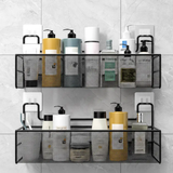 Bathroom Shelf - Large Black Mesh Wall Rack with Self-Adhesive Mount Home & Garden Wall-Mounted Caddies