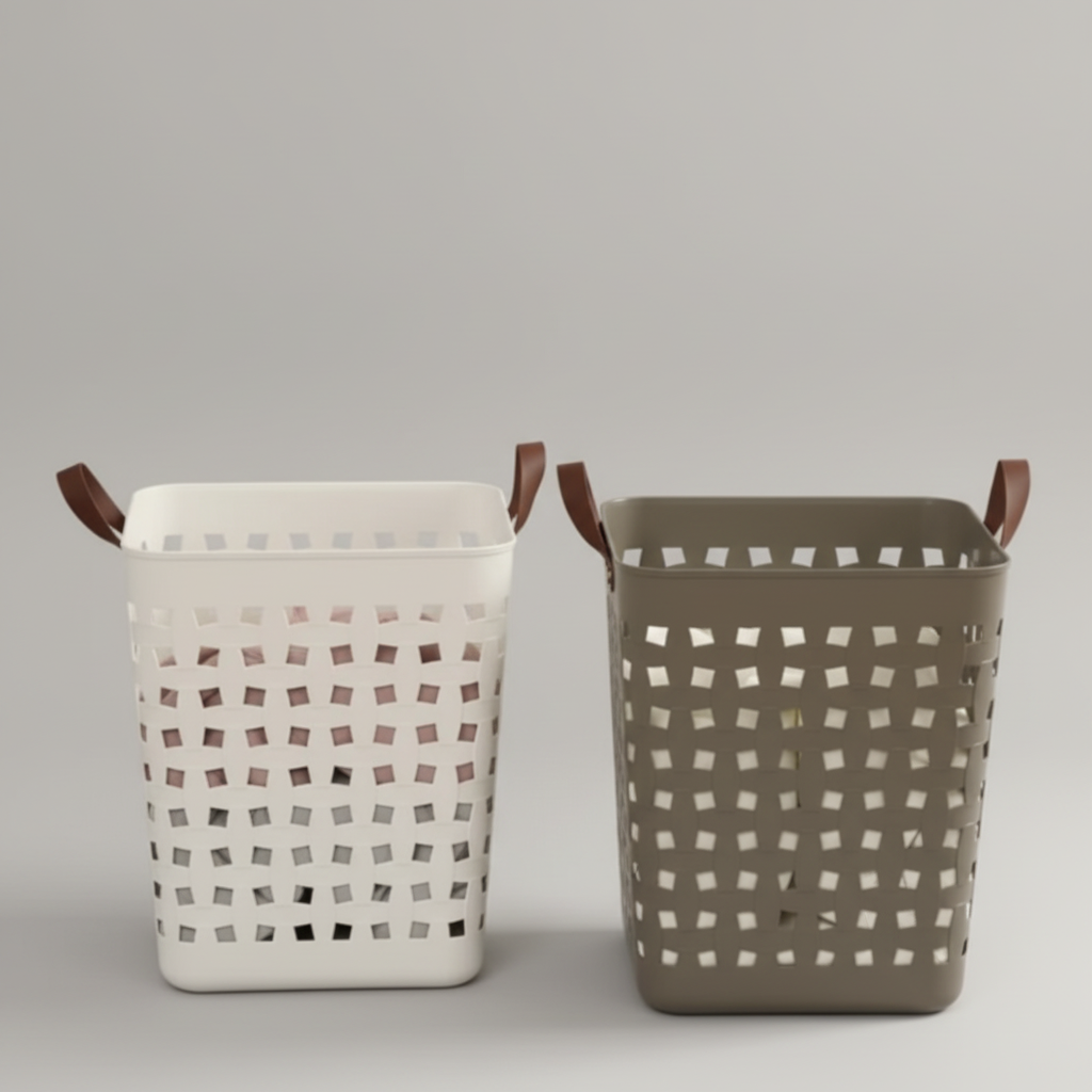 Modern Laundry Basket with Handles and Breathable Design