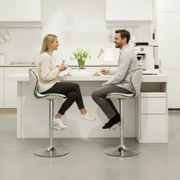 Adjustable Leather Bar Stool With Chrome Base For Home Home & Garden Adjustable Bar Stools