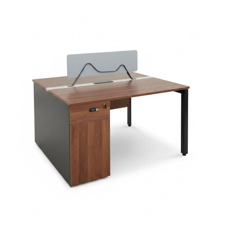Executive Office Workstation with Privacy Screen & Pedestal Office Desk Desks