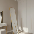 Full-Length Standing Mirror with Gold Frame Floor Mirrors