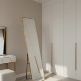 Full-Length Standing Mirror with Gold Frame Floor Mirrors