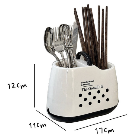 Cutlery Drainer and Holder with Multiple Compartments