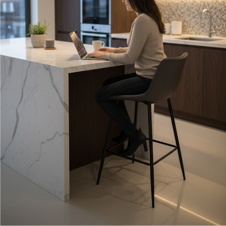 Ribbed Fabric Bar Stool Bar Stools