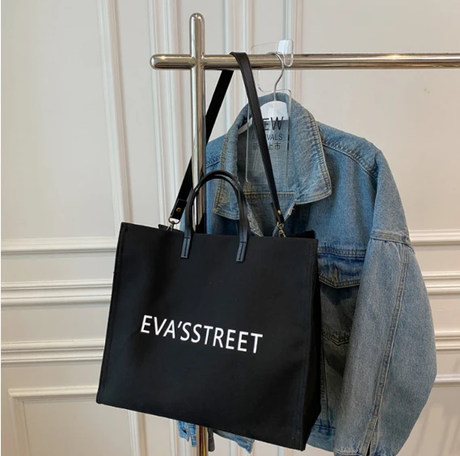 Eva's Street Tote Bag PU Leather Smart Casual with Contrast Handles 37x17x31cm Bags & Accessories Shopper Bags