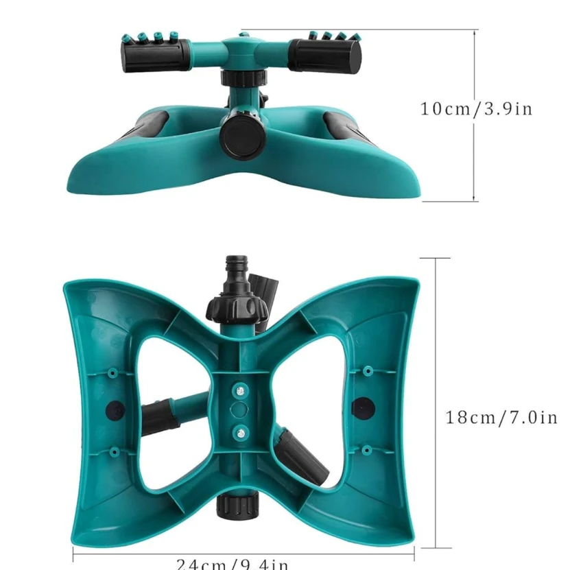 360° Rotating 3-Arm Garden Sprinkler 9-Jet Butterfly Weighted Base 24x18x10cm Home & Garden Sprinklers