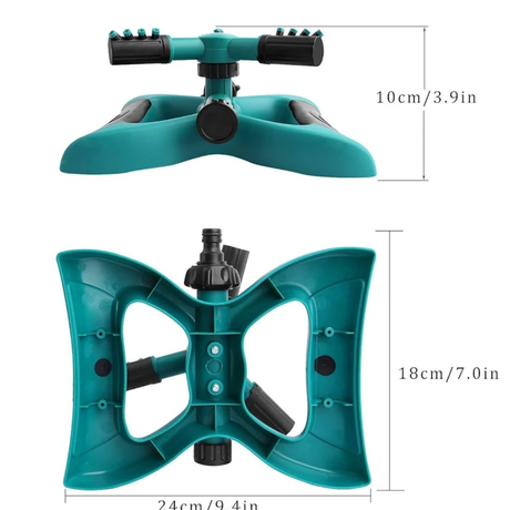 360° Rotating 3-Arm Garden Sprinkler 9-Jet Butterfly Weighted Base 24x18x10cm Home & Garden Sprinklers