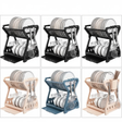 2-Tier Plastic Utensils Rack Dish Drainer with Cutlery Holder and Drip Tray Kitchen & Dining Dish Racks