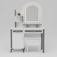 Arch LED Mirror Dressing Table with Cabinet Makeup Vanities