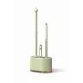 Toilet Brush Set - 3-in-1 with Rim Brush and Holder Wall Mount White Light Green Home & Garden Toilet Brush & Holder Sets