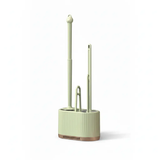 Toilet Brush Set - 3-in-1 with Rim Brush and Holder Wall Mount White Light Green Home & Garden Toilet Brush & Holder Sets