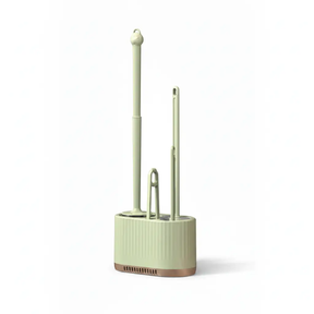 Toilet Brush Set - 3-in-1 with Rim Brush and Holder Wall Mount White Light Green Home & Garden Toilet Brush & Holder Sets