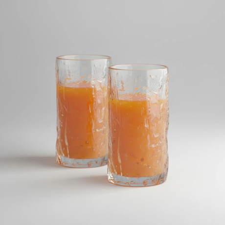 Six Piece Ice Texture Crystal Glass Set 350ml Drinking Glasses Kitchen & Dining Tumblers