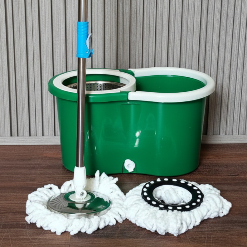 360 Degree Metallic Spin Mop with Dual Bucket System