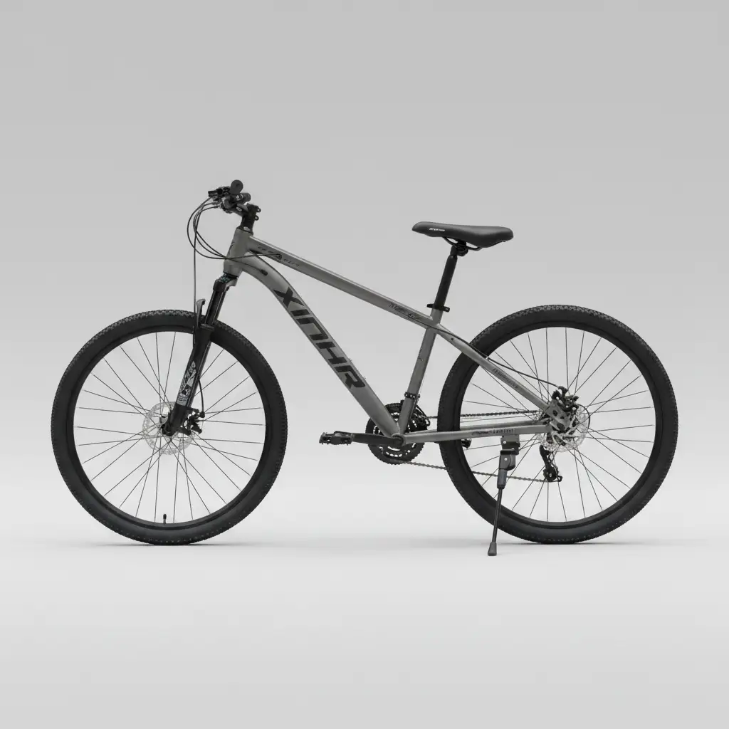 Mountain Bike - with Dual Disc Brakes Front Suspension Fork and Kickstand Grey Toys & Games Mountain Bikes