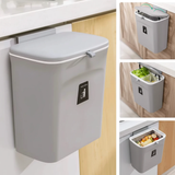 Kitchen Wall Mounted Hanging Trash Can with Flip Lid Cabinet Door Waste Bin Removable Liner Grey White Home & Garden Trash Cans