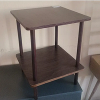 2-Tier Square Side Table Dark Walnut Furniture End Tables