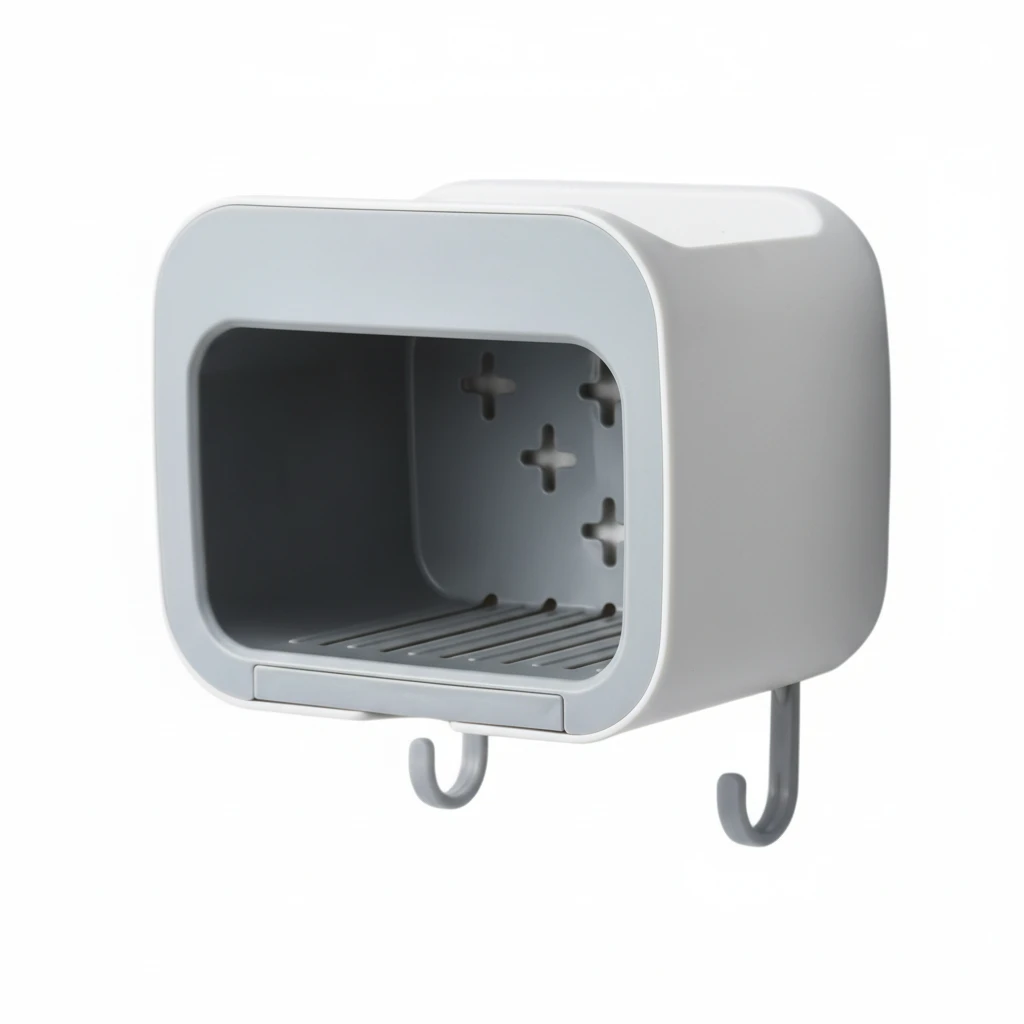 Wall Mounted Bathroom Organizer Rack With Hooks For Kitchen And Shower Storage Home & Garden Wall-Mounted Caddies