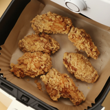 Disposable Air Fryer Paper Liners 50 Pack 20cm Oil-Proof Parchment Non-Stick Round Square Kraft Kitchen & Dining Deep Fryer Accessories