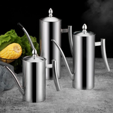 Stainless Steel Oil Dispenser Pot 700ml Gooseneck Spout Mirror Polish Kitchen & Dining Oil Dispensers