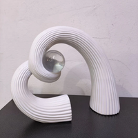 Nordic Abstract Heart Sculpture with Clear Pearl Resin Ornament Home & Garden Sculptures & Statues
