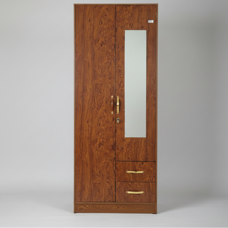 2-Door Wardrobe with Mirror & Drawers Mirrored Wardrobes