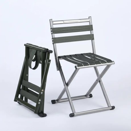 Folding Chair - Portable Camping Chair with Backrest Aluminium Frame Outdoor Sports & Fitness Folding Chairs