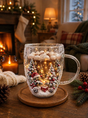 350ml Floral Double-Wall Glass Mug Glass Mug Mugs