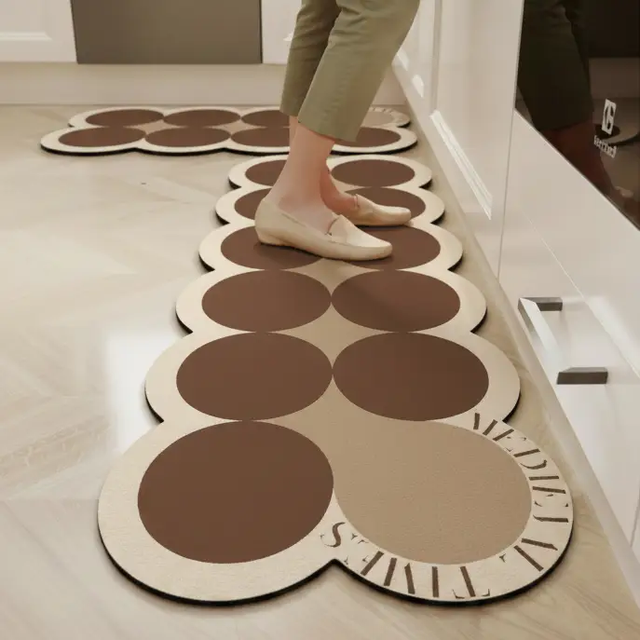 Kitchen Mat - Modern Minimalist PVC Non-Slip Waterproof Home & Garden Rugs