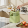 360° Rotating Cutlery Chopstick Holder Detachable Drain Insert 16.5x16.5x20cm White Cream Green Kitchen & Dining Kitchen Utensil Holders