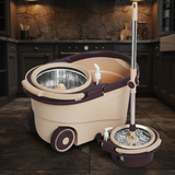 360° Spin Mop with Bucket and Dehydration Basket with 2 Mop Heads Home & Garden Mops