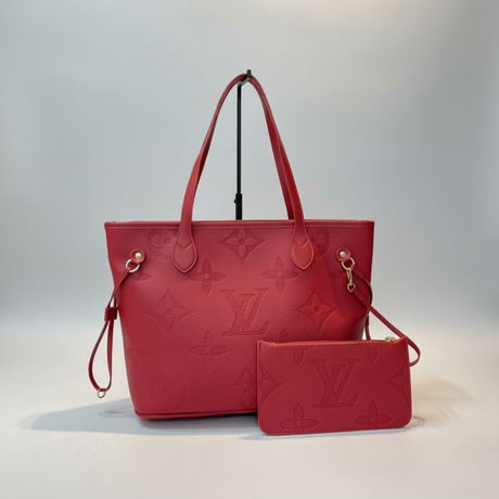 LV Tote Bag Monogram Embossed Smart Casual with Pouch and Zip 41x17x29cm