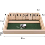 Shut the Box Wooden Board Game 21x14cm 2 Players Home & Garden Board Games