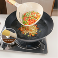 2-in-1 Large Kitchen Colander Strainer Soup Ladle Scoop 36.5x16.2cm Snap-Fit Handle High Temperature Silicone Green Kitchen & Dining Colanders
