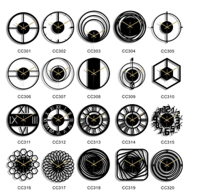 Fashion Wall Decor 3D Dimensional Black Acrylic Round Wall Clock 30cm Diameter Home & Garden Wall Clocks