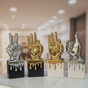 Creative Embroidery Medal Thumbs Up Trophy Gold Silver Resin Decoration 25x6x10.5cm Home & Garden Figurines