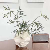Decorative Irregular Shaped Ceramic Vase with Wavy Edges Home & Garden Vases